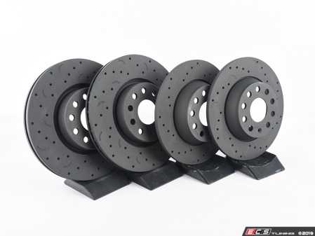 ES#3698553 - htc4898KT - Talon Front & Rear Cross Drilled & Slotted Brake Rotors - Upgrade to a slotted / cross-drilled rotor for improved braking - Hawk - Volkswagen