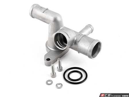 ES#3470644 - 462-121-132AP - Cast Aluminum Coolant Flange - Located on the driver side of the cylinder head, this pipe contains the coolant tempature sensor - iABED Industries - Audi Volkswagen