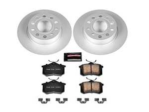ES#3989014 - CRK5671 - Power Stop Z23 Evolution Sport Coated Rear Brake Kit (253x10) - A complete rear-wheel daily-driver upgrade featuring high-carbon smooth Geomet coated rotors and low-dust carbon-fiber ceramic pads. - Power Stop - Volkswagen