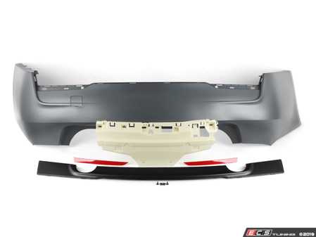 ES#3674382 - F30MTRR2PDC - M Sport Style Rear Bumper - Dual Exit - Add the more aggressive rear bumper from the M Sport package - ECS - BMW