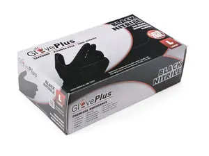 GlovePlus Black Nitrile Gloves - Large 