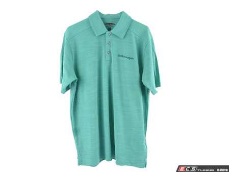 ES#3708130 - DRG000984GRNLG - Jade Spacedyed Polo - Large - 100% polyester moisture wicking fabric with "Volkswagen" embroidered on left chest - Genuine Volkswagen Audi - Volkswagen