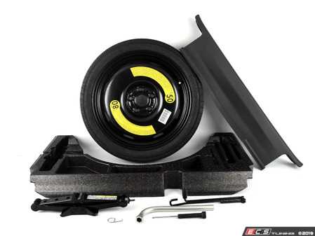 ES#3504822 - 5GE858458A1KT1 - MK7 Golf R Spare Tire Kit - Add a spare tire and the necessary tools to replace a flat tire on your MK7 Golf R - Assembled By ECS - Volkswagen