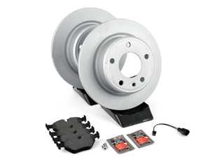 ES#3647772 - 34212225507kt1 - Rear Brake Service Kit - Featuring Zimmermann coated rotors and ECS DD23 ceramic pads. - Assembled By ECS - BMW