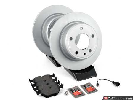 ES#3647772 - 34212225507kt1 - Rear Brake Service Kit - Featuring Zimmermann coated rotors and ECS DD23 ceramic pads. - Assembled By ECS - BMW