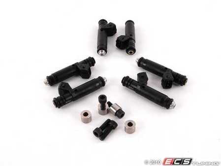 ES#259223 - 630INJ-6 KIT - 630cc Fuel Injectors & Fuel Rail Spacer Kit - High flow injectors reaching 630cc/minute @ 3 bar. Includes fuel rail spacers - Assembled By ECS - Audi