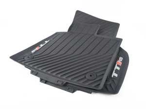 ES#3972020 - 8S0061221A041 - Front All Weather Mats - Black with TTRS Logo  - Designed to protect vehicle carpet from snow, sand, mud, rain and slush - Genuine Volkswagen Audi - Audi