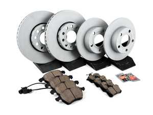 ES#3184256 - 8E0615301QKT1 - Premium Front & Rear Brake Service Kit - Featuring Zimmerman rotors and ECS DD23 Daily Driver ceramic pads - Assembled By ECS - Audi
