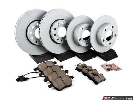 ES#3184256 - 8E0615301QKT1 - Premium Front & Rear Brake Service Kit - Featuring Zimmerman rotors and ECS DD23 Daily Driver ceramic pads - Assembled By ECS - Audi