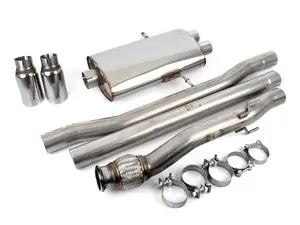 Resonated Cat-Back Exhaust System Polished 90mm Daytona Tailpipes - NON Resonated 

