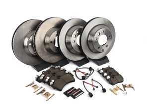 ES#3159150 - KOE4500 - Front & Rear Brake Service Kit Autospecialty OE Replacement - (350x34/330x28) - Stock replacement brake kit with hardware, featuring OE replacement brake rotors and ceramic pads - Power Stop - Audi Volkswagen Porsche