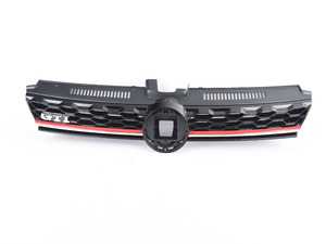 ES#3485560 - 5GM853651AJCEE - GTI Lighting Package Grille - With Red Strip - Satin black honeycomb with "Tornado Red" strip and "GTI" badge - Genuine Volkswagen Audi - Volkswagen