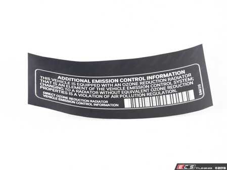 ES#2848684 - 71228644519 - "Emission Control" Label - Found in the engine bay - Genuine BMW - BMW MINI