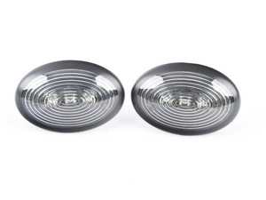 ES#4000091 - V-170101 - Clear Lens Black Housing Amber Flash LED Turn Signal Set  - Fits both left or right side and has a smoked color lens with amber flashing LEDs - Vinstar - MINI