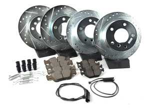 ES#3477773 - K591-26 - Z26 Street Warrior Brake Kit - Front and Rear - Includes performance drilled and slotted rotors and Power Stop's Extreme Carbon-Fiber Ceramic pads. - Power Stop - BMW