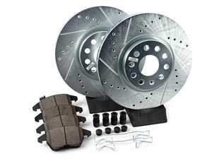 ES#3156477 - K2259 - Power Stop Z23 Evolution Sport Front Brake Kit (312mm) - A performance front-wheel brake upgrade featuring drilled & slotted rotors and low-dust carbon-fiber ceramic pads. - Power Stop - Audi Volkswagen