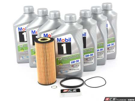 ES#2575741 - 95810722200KT1 - Genuine Oil Service Kit (5w-30) - Includes Genuine filter and Genuine Mobil 1 ESP C30 Spec Oil - Assembled By ECS - Porsche