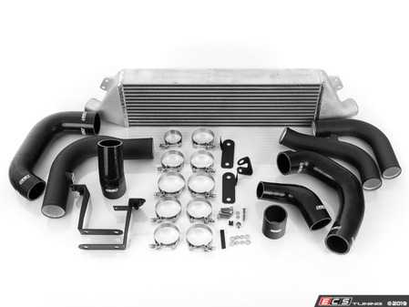 ES#4007071 - 023624ECS02-01KT - MK7 Front Mount Intercooler Kit - With Black ECS Charge Pipes - Bolt on up to +24 WHP / +18 WTQ and lower intercooler outlet temps by 80 F with our In-House Engineered FMIC Kit! - ECS - Volkswagen
