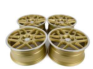 ES#3437330 - 5060530680405KT - 18" 0.09 - Set Of Four - 18x8.5 ET42 5x112 - Gold / Polished Lip - 3SDM - Audi Volkswagen