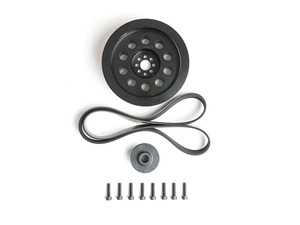 ES#4017694 - CTS-HW-434 - CTS Turbo 3.0T V6 Dual Pulley Upgrade Kit (Press-on - 187mm) - Larger diameter crank pulley & smaller supercharger pulley increases the speed at which the supercharger spins, increasing the boost pressure output - CTS - Audi Porsche