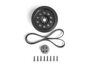 ES#4017699 - CTS-HW-435 - CTS Turbo 3.0T V6 Dual Pulley Upgrade Kit (Bolt-On - 180mm) - Larger diameter crank pulley & smaller supercharger pulley increases the speed at which the supercharger spins, increasing the boost pressure output - CTS - Audi Porsche