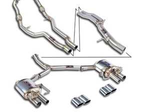 ES#4017775 - 777512KT -   Supersprint Cat-Back Exhaust System - Non-Resonated  - Stainless steel non-resonated cat-back exhaust system with quad round, polished tips - Includes secondary cat delete downpipes - Supersprint - Audi