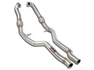 ES#3644159 - 777512 - Performance Downpipe Kit - Non-Resonated  - T304 Stainless Steel high flow front pipe kit replaces factory secondary catalytic converters - Supersprint - Audi