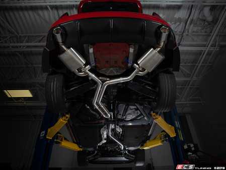 ES#4488077 - 021275ECS01 - Audi B9 A4 2.0T Valved Exhaust System - Cat Back  - Max gains of +16 WHP and +17 WTQ on our B9 A4 equipped with a Luft-Technik intake, ECS Intercooler/charge pipes, and a stage 1 tune! - ECS - Audi