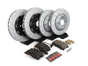 ES#2681153 - 8E0615301ABKT3 - Front & Rear Brake Service Kit - Featuring Brembo rotors and Brembo brake pads - Assembled By ECS - Audi