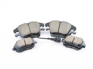 ES#3691485 - eur1375KT1 - Front & Rear Euro Ceramic Brake Pad Kit - Ceramic composite developed to meet low dust & noise requirements, includes front and rear pads - Akebono - Audi Volkswagen