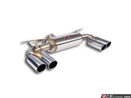 ES#3142940 - F523626 - Supersprint Sport Valved Muffler - Polished Round Tips - Eliminate exhaust restrictions for more power and a sportier exhaust tone! - Supersprint - BMW