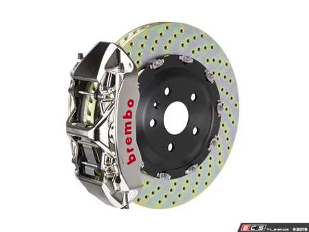 ES#4030517 - A90BBKGTR - Front Brembo GT-R Big Brake Kit (380x34mm) - Featuring 6 piston GT-R nickel plated calipers, 380X34mm rotors, Brembo high-performance pads, and all necessary hardware in a pre-assembled kit. - Brembo - BMW