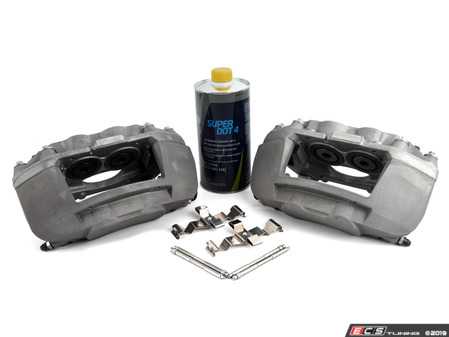 ES#2952040 - 014366ECS03KT -  Front Big Brake Kit - Stage 2 - Slotted Rotors (345x30) - Upgrade your brake system to the 4-piston Brembo Q5 calipers. Includes ECS V5 brake rotors. - ECS - Audi