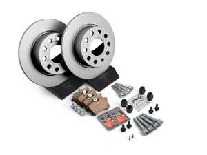 ES#2966571 - 5C0615601KT4 - Rear Brake Service Kit (253x10) - Everything you need to service your brakes in an afternoon. Featuring Meyle rotors and ECS DD23 ceramic brake pads. - Assembled By ECS - Volkswagen