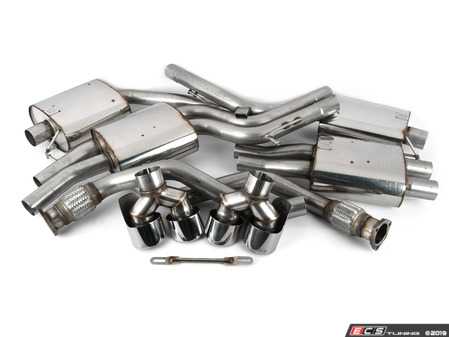 ES#2827527 - SSXAU410 - Cat-Back Exhaust System - Resonated - 2.37" stainless steel with quad 100mm polished tips - Milltek Sport - Audi