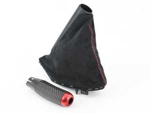 ES#4003671 - 34402469136 - JCW Pro Parking Brake Handle And Boot - This upgrades the stock emergency brake handle and boot with alcantara and matte finish carbon fiber - Genuine MINI - MINI