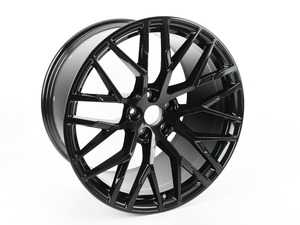ES#3015500 - 4S0601025AB - 20" Black Optic R8 Wheel - Rear - Priced Each  - 20"x11" 5x112 ET47 Black Optics Finish (UJ2) - Center cap not included - Genuine Volkswagen Audi - Audi