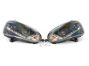 ES#4000833 - 5017529 - Xenon Projector Headlight Set - Black - Features angled LED daytime running lights and projector housings - Spyder - Volkswagen