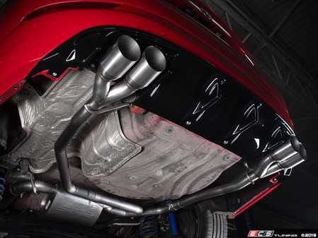 ES#4039580 - 027366ecs0103KT - MK7 Jetta Borla Quad Tip Cat-Back Exhaust System - With ECS ABS Rear Diffuser - Enhance your exhaust note while upgrading visual appeal - Assembled By ECS - Volkswagen