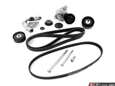 ES#3648551 - 1128783879721KT - Accessory Belt Kit Service Kit - Utilizes high quality aftermarket components - includes updated hydraulic alternator tensioner - Assembled By ECS - BMW