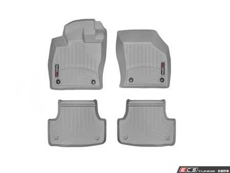 ES#4040590 - 46496-1-2KT - Front And Rear FloorLiner DigitalFit Kit - Gray - Laser measured for perfect fitment and ultimate protection against moisture and debris - WeatherTech - Audi Volkswagen