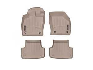 ES#4040591 - 45496-1-2KT - Front And Rear FloorLiner DigitalFit Kit - Tan - Laser measured for perfect fitment and ultimate protection against moisture and debris - WeatherTech - Audi Volkswagen