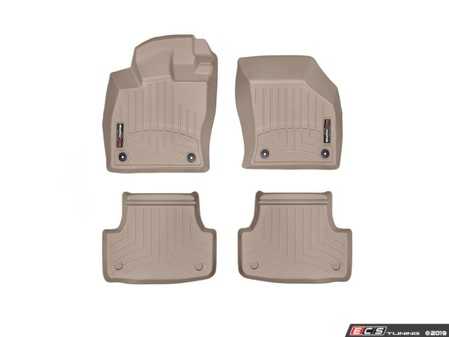ES#4040591 - 45496-1-2KT - Front And Rear FloorLiner DigitalFit Kit - Tan - Laser measured for perfect fitment and ultimate protection against moisture and debris - WeatherTech - Audi Volkswagen
