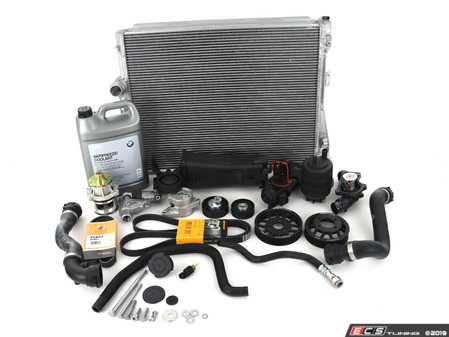ES#3706700 - 17119071519gKT2 - ECS Cooling System Refresh Kit - Level 3 plus  - The  ultimate cooling refresh kit - with aftermarket components, featuring an ECS Aluminum Pulley, Stewart water pump and Aluminum Radiator - Assembled By ECS - BMW