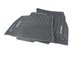 ES#3641596 - 4KL061221041 - Front All-Weather Floor Mats - Black with e-tron Logo  - Designed to protect vehicle carpet from snow, sand, mud, rain and slush - Genuine Volkswagen Audi - Audi