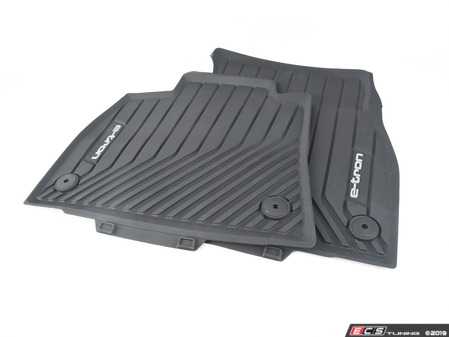 ES#3641596 - 4KL061221041 - Front All-Weather Floor Mats - Black with e-tron Logo  - Designed to protect vehicle carpet from snow, sand, mud, rain and slush - Genuine Volkswagen Audi - Audi