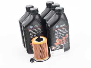 ES#253155 - MK5TDI3KKTLD3 -  Genuine Oil Service Kit - with ECS magnetic drain plug - Includes Genuine oil filter and Genuine 0w-30 oil - Assembled By ECS - Audi Volkswagen