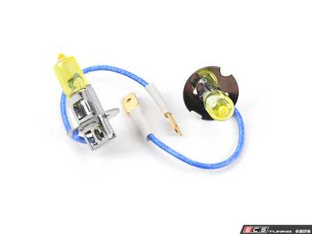 ES#11128 - ZZH3BSPYA -  Pure Yellow H3 Halogen Bulb - Pair - Comparable to 3000k HID color for increased intensity & visual appeal - ZiZa - Audi BMW Volkswagen Mercedes Benz MINI Porsche