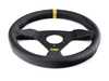 ES#3192153 - OD/1976/N - Trecento Racing Steering Wheel - Black/Yellow Leather - Universal sport steering wheel with a 300mm diameter. - OMP - BMW
