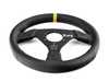 ES#3192153 - OD/1976/N - Trecento Racing Steering Wheel - Black/Yellow Leather - Universal sport steering wheel with a 300mm diameter. - OMP - BMW